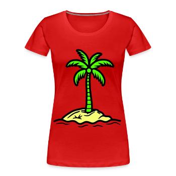 L’été à Palm Island - T-shirt bio Premium Femme - rouge - Devant - Mia (176cm)