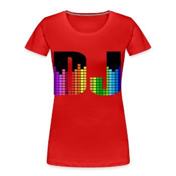 Égaliseur coloré DJ - T-shirt bio Premium Femme - rouge - Devant - Mia (176cm)