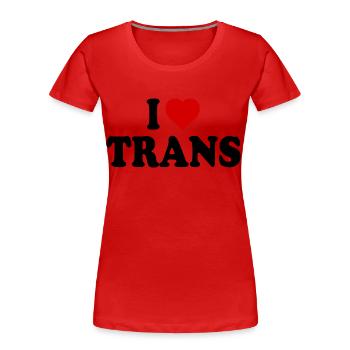 I love trans - Frauen Premium Bio T-Shirt - Rot - Vorne - Mia (176cm)
