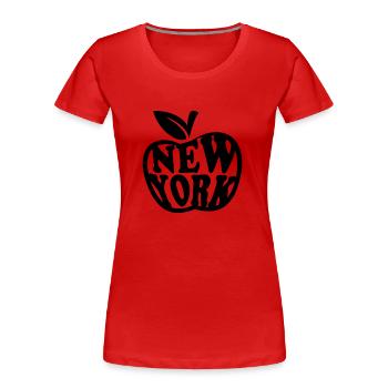 Big Apple New York NYC - Frauen Premium Bio T-Shirt - Rot - Vorne - Mia (176cm)