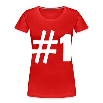 #1 - T-shirt bio Premium Femme - rouge - Devant - Mia (176cm)