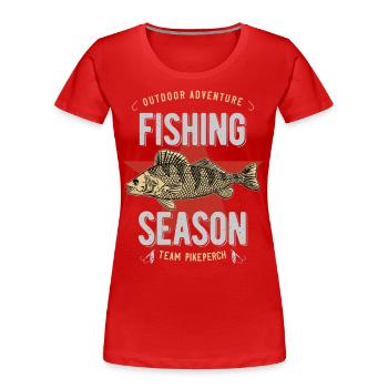 Zander Pikeperch - Frauen Premium Bio T-Shirt - Rot - Vorne - Mia (176cm)