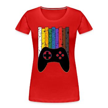 Konsole - Frauen Premium Bio T-Shirt - Rot - Vorne - Mia (176cm)