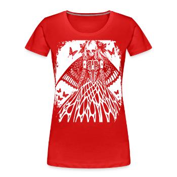 Punkrock Fan Skull mit Mohawk Crazy Antisocial P - Frauen Premium Bio T-Shirt - Rot - Vorne - Mia (176cm)