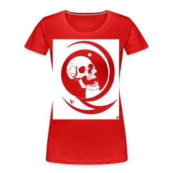 Horror Schädel Schädel Kunst Schädel Gothic Heavy Metal - Frauen Premium Bio T-Shirt - Rot - Vorne - Mia (176cm)