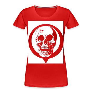 Horreur Crâne Crâne Art Crâne Gothique Heavy Metal - T-shirt bio Premium Femme - rouge - Devant - Mia (176cm)