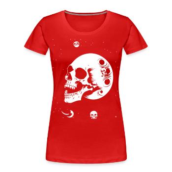 Horreur Crâne Crâne Art Crâne Gothique Heavy Metal - T-shirt bio Premium Femme - rouge - Devant - Mia (176cm)