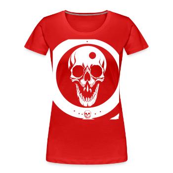 Horror Schädel Schädel Kunst Schädel Gothic Heavy Metal - Frauen Premium Bio T-Shirt - Rot - Vorne - Mia (176cm)