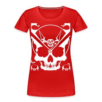 Horreur Crâne Crâne Art Crâne Gothique Heavy Metal - T-shirt bio Premium Femme - rouge - Devant - Mia (176cm)