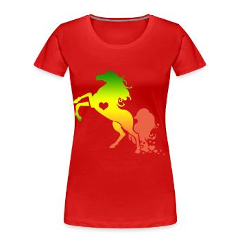Horse horse - Women's Premium Organic T-Shirt - red - Front - Mia (176cm)