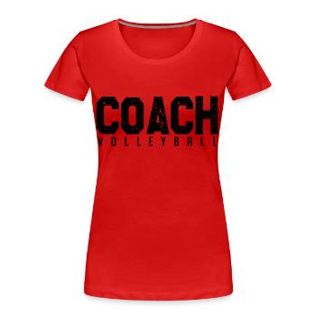 Volleyballtrainer. Volleyballtrainer. Trainer. - Frauen Premium Bio T-Shirt - Rot - Vorne - Mia (176cm)