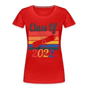 Class of 2022 Graduation Retro Sunset - Women's Premium Organic T-Shirt - red - Front - Mia (176cm)