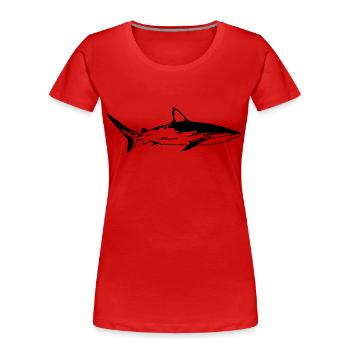 Shark - Vintage Vector Design - Women's Premium Organic T-Shirt - red - Front - Mia (176cm)