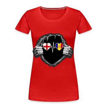England und Andorra Andorranische Fahne Flaggen - Frauen Premium Bio T-Shirt - Rot - Vorne - Mia (176cm)