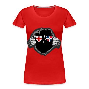 England und Dominikanische Republik Fahne Flaggen - Frauen Premium Bio T-Shirt - Rot - Vorne - Mia (176cm)