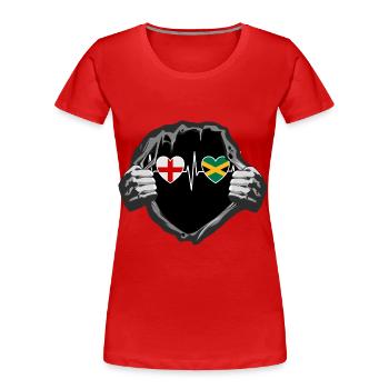 England und Jamaika Jamaikanische Fahne Flaggen - Frauen Premium Bio T-Shirt - Rot - Vorne - Mia (176cm)