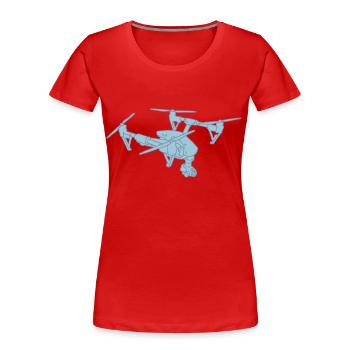 Drohne 2 - Frauen Premium Bio T-Shirt - Rot - Vorne - Mia (176cm)