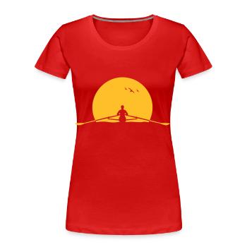 rundern Sonnenuntergang Ruderer Ruderboot Skulls - Frauen Premium Bio T-Shirt - Rot - Vorne - Mia (176cm)