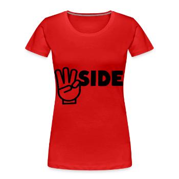 Westside W finger sign - Women's Premium Organic T-Shirt - red - Front - Mia (176cm)