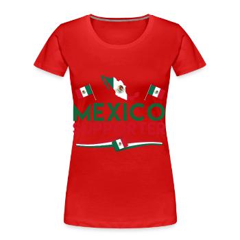 fan de Mexico supporter. Supporter de Mexique. - T-shirt bio Premium Femme - rouge - Devant - Mia (176cm)