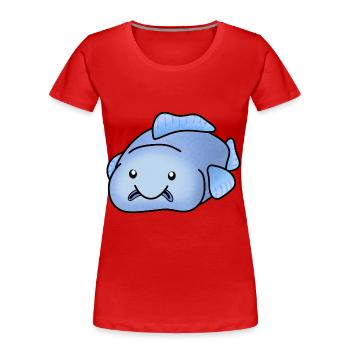 Blauer Blobfisch - Frauen Premium Bio T-Shirt - Rot - Vorne - Mia (176cm)