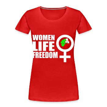 Women life freedom iran - T-shirt bio Premium Femme - rouge - Devant - Mia (176cm)