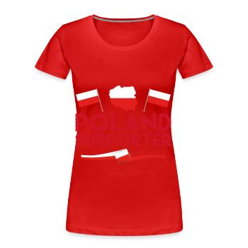 fan de poland supporter. Supporter de Pologne. - T-shirt bio Premium Femme - rouge - Devant - Mia (176cm)