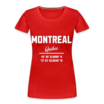 Koordinaten Von Montreal Quebec - Frauen Premium Bio T-Shirt - Rot - Vorne - Mia (176cm)