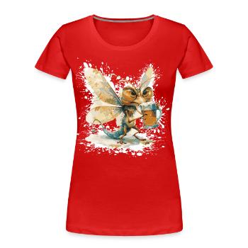 Libellule bière drôle - T-shirt bio Premium Femme - rouge - Devant - Mia (176cm)