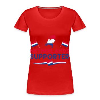 Fan von Netherland Supporter. Supporter aus Niederlande - Frauen Premium Bio T-Shirt - Rot - Vorne - Mia (176cm)
