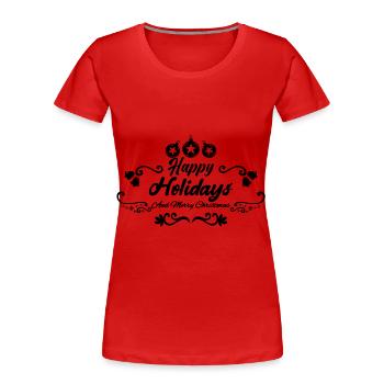 Joyeux Noel, bonne vacances 2023.Cadeau Noël. - T-shirt bio Premium Femme - rouge - Devant - Mia (176cm)