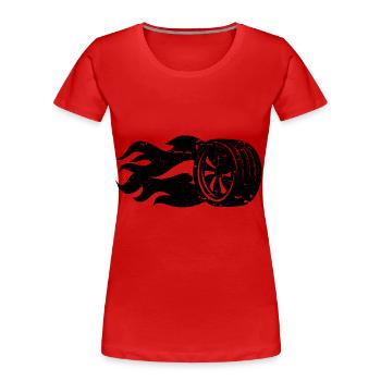 Burning Tire Flames Motorsport - T-shirt bio Premium Femme - rouge - Devant - Mia (176cm)