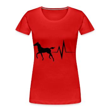 Cheval - EKG - T-shirt bio Premium Femme - rouge - Devant - Mia (176cm)