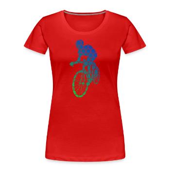 Roadbike Rennrad Rennradfahren Rennradfahrer - Frauen Premium Bio T-Shirt - Rot - Vorne - Mia (176cm)