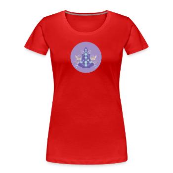 Human Design "Chart" her - Frauen Premium Bio T-Shirt - Rot - Vorne - Mia (176cm)