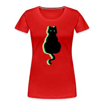 Neon Katze - Frauen Premium Bio T-Shirt - Rot - Vorne - Mia (176cm)