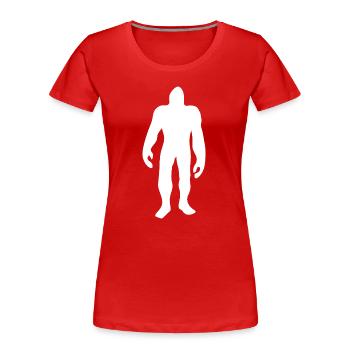 Bigfoot Silhouette minimalistisch Märchen - Frauen Premium Bio T-Shirt - Rot - Vorne - Mia (176cm)