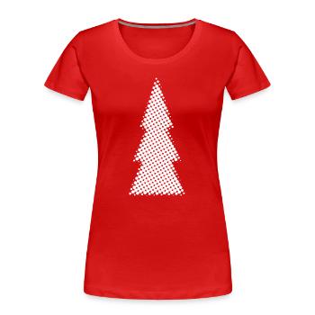 Weihnachtsbaum Silhouette - Frauen Premium Bio T-Shirt - Rot - Vorne - Mia (176cm)