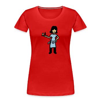Kellnerin 3 - Frauen Premium Bio T-Shirt - Rot - Vorne - Mia (176cm)