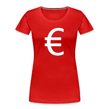 Euro - Eurozeichen - Frauen Premium Bio T-Shirt - Rot - Vorne - Mia (176cm)