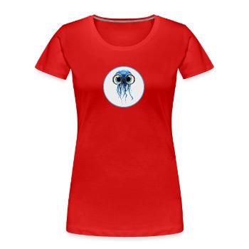 Qualle mit Taucherbrille - Frauen Premium Bio T-Shirt - Rot - Vorne - Mia (176cm)