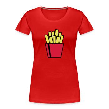 Frites - T-shirt bio Premium Femme - rouge - Devant - Mia (176cm)