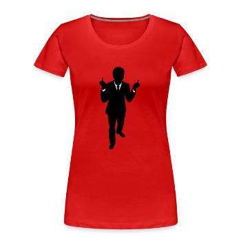 fuck you man - Women's Premium Organic T-Shirt - red - Front - Mia (176cm)