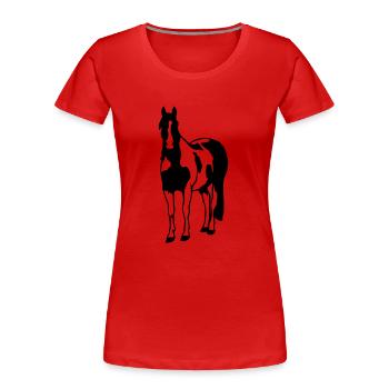 Paint Horse - Frauen Premium Bio T-Shirt - Rot - Vorne - Mia (176cm)