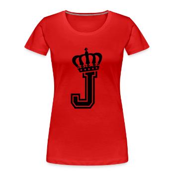Letter J - Women's Premium Organic T-Shirt - red - Front - Mia (176cm)
