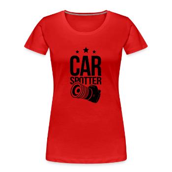 Deluxe Carspotter - Women's Premium Organic T-Shirt - red - Front - Mia (176cm)
