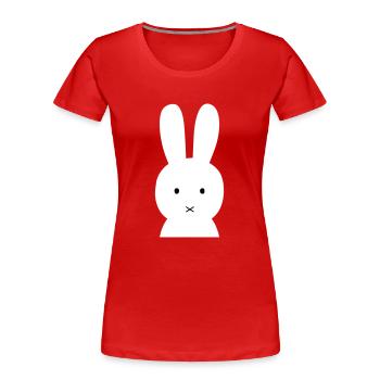 Hare - Women's Premium Organic T-Shirt - red - Front - Mia (176cm)