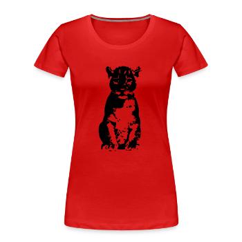 lion - Women's Premium Organic T-Shirt - red - Front - Mia (176cm)