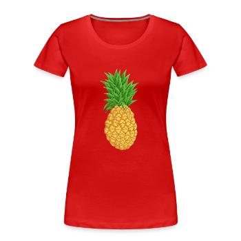Ananas - Frauen Premium Bio T-Shirt - Rot - Vorne - Mia (176cm)
