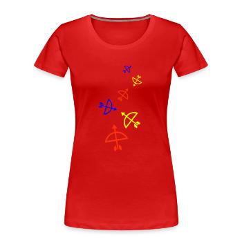 Pfeil und Bogen - Frauen Premium Bio T-Shirt - Rot - Vorne - Mia (176cm)